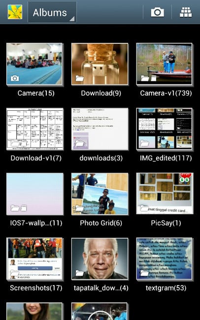 Miniatűrök az Android galériában