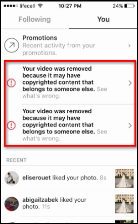 Instagram szerzői jogok blokkolása
