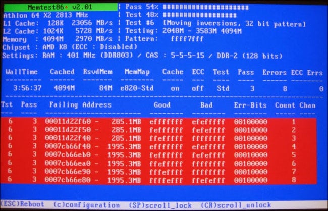 RAM ellenőrzése a MemTest86 segédprogrammal