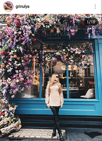 őszi fotó ötletek Instagram - egy gyönyörű lány pulóverben